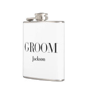 Groove Personalisiert White Black Modern Simple Flachmann (Links)