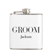 Groove Personalisiert White Black Modern Simple Flachmann (Vorderseite)