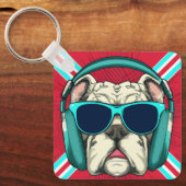 Groove Pup Metal Square Schlüsselanhänger (Vorderseite)