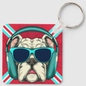 Groove Pup Metal Square Schlüsselanhänger (Rückseite)