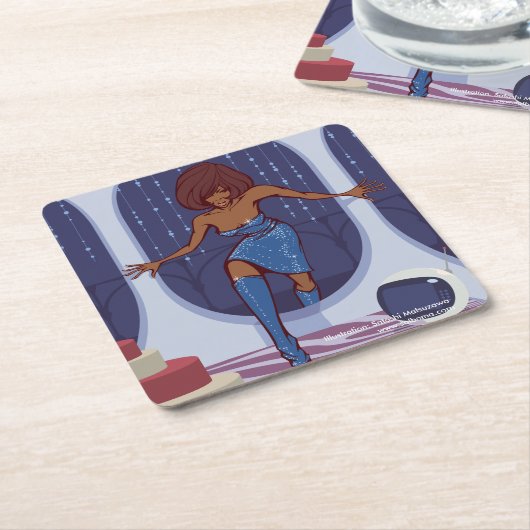 Groove Train Rechteckiger Pappuntersetzer (angewinkelt)