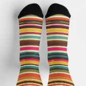 Groove Waves 70er Psychedelic Line Muster Collecti Socken (Oben)