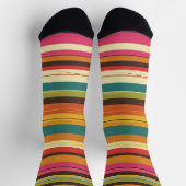 Groove Waves 70er Psychedelic Line Muster Collecti Socken (Oben)
