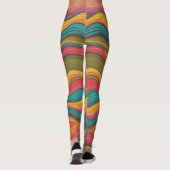 Groove Waves 70er Psychedelic Line Muster Leggings (Rückseite)