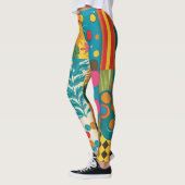 Groove Waves 70er Psychedelic Line Muster Leggings (Links)