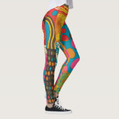 Groove Waves 70er Psychedelic Line Muster Leggings (Rechts)