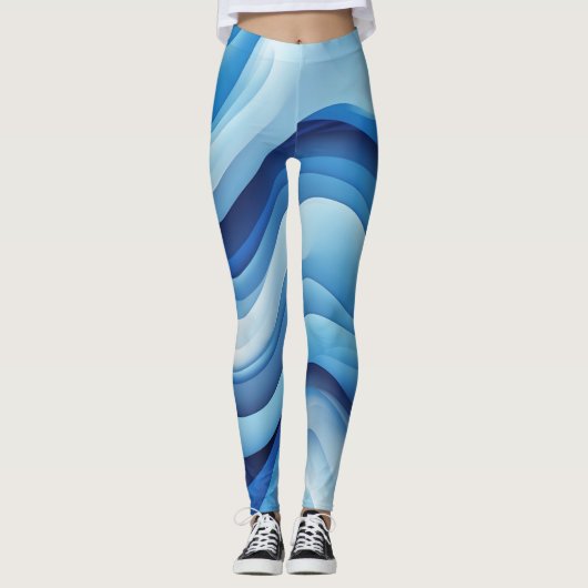 Groove Waves 70er Psychedelic Line Muster Leggings (Vorderseite)