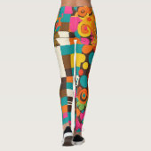 Groove Waves 70er Psychedelic Line Muster Leggings (Rückseite)