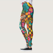 Groove Waves 70er Psychedelic Line Muster Leggings (Links)