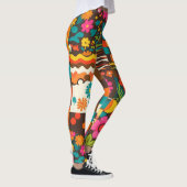 Groove Waves 70er Psychedelic Line Muster Leggings (Rechts)