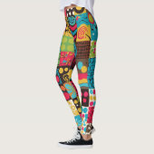 Groove Waves 70er Psychedelic Line Muster Leggings (Links)