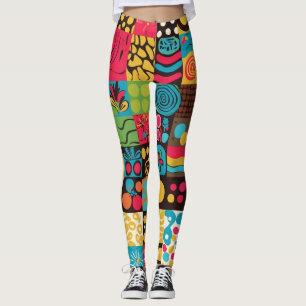 Groove Waves 70er Psychedelic Line Muster Leggings