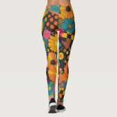 Groove Waves 70er Psychedelic Line Muster Leggings (Rückseite)