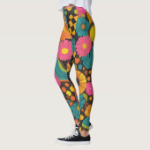 Groove Waves 70er Psychedelic Line Muster Leggings (Links)