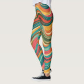Groove Waves 70er Psychedelic Line Muster Leggings (Links)