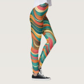Groove Waves 70er Psychedelic Line Muster Leggings (Rechts)