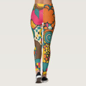 Groove Waves 70er Psychedelic Line Muster Leggings (Rückseite)