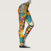 Groove Waves 70er Psychedelic Line Muster Leggings (Rechts)