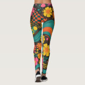 Groove Waves 70er Psychedelic Line Muster Leggings (Rückseite)