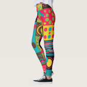 Groove Waves 70er Psychedelic Line Muster Leggings (Links)