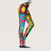 Groove Waves 70er Psychedelic Line Muster Leggings (Rechts)