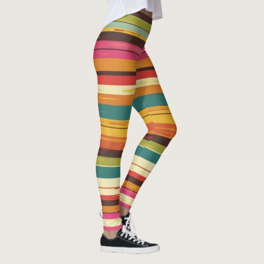 Groove Waves 70er Psychedelic Line Muster Leggings (Rechts)