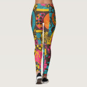 Groove Waves 70er Psychedelic Line Muster Leggings (Rückseite)