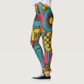 Groove Waves 70er Psychedelic Line Muster Leggings (Links)