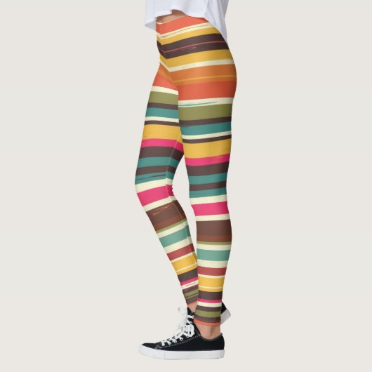 Groove Waves 70er Psychedelic Line Muster Leggings (Links)