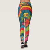 Groove Waves 70er Psychedelic Line Muster Leggings (Rückseite)