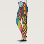 Groove Waves 70er Psychedelic Line Muster Leggings (Links)