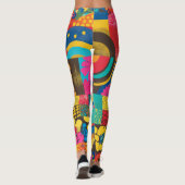 Groove Waves 70er Psychedelic Line Muster Leggings (Rückseite)