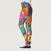 Groove Waves 70er Psychedelic Line Muster Leggings (Links)