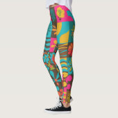 Groove Waves 70er Psychedelic Line Muster Leggings (Links)