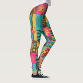Groove Waves 70er Psychedelic Line Muster Leggings (Rechts)