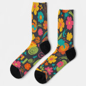 Groove Waves 70er Psychedelic Line Muster Socken (Linkes Detail)