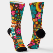 Groove Waves 70er Psychedelic Line Muster Socken (Gewinkelt)
