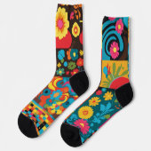Groove Waves 70er Psychedelic Line Muster Socken (Linkes Detail)