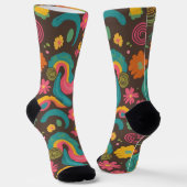 Groove Waves 70er Psychedelic Line Muster Socken (Gewinkelt)