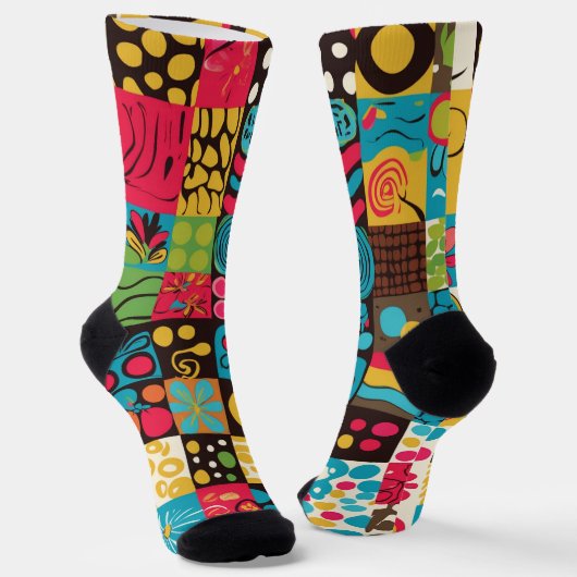 Groove Waves 70er Psychedelic Line Muster Socken (Gewinkelt)