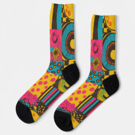 Groove Waves 70er Psychedelic Line Muster Socken