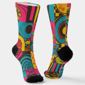 Groove Waves 70er Psychedelic Line Muster Socken (Gewinkelt)