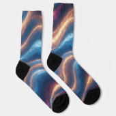 Groove Waves 70er Psychedelic Line Muster Socken (Rechts)