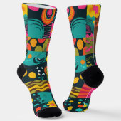 Groove Waves 70er Psychedelic Line Muster Socken (Gewinkelt)
