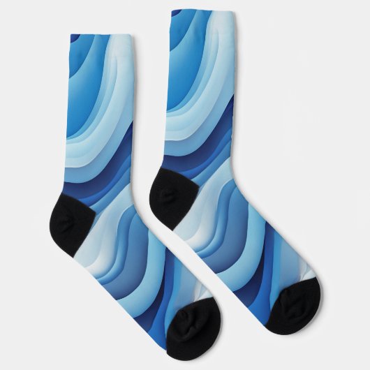 Groove Waves 70er Psychedelic Line Muster Socken (Rechts)