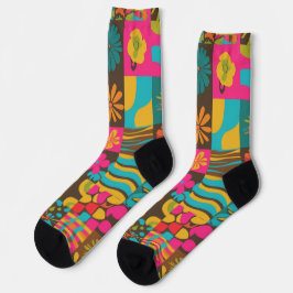 Groove Waves 70er Psychedelic Line Muster Socken