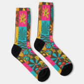 Groove Waves 70er Psychedelic Line Muster Socken (Rechts)