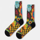 Groove Waves 70er Psychedelic Line Muster Socken (Linkes Detail)