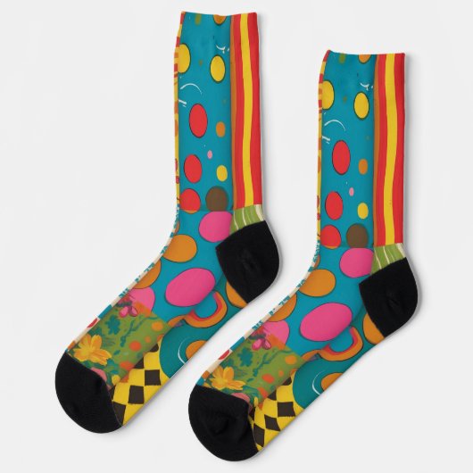 Groove Waves 70er Psychedelic Line Muster Socken (Linkes Detail)