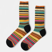 Groove Waves 70er Psychedelic Line Muster Socken (Linkes Detail)